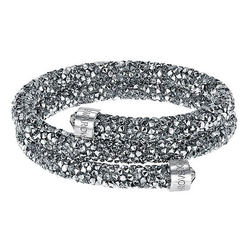 

High Quality SWA Original SWA Crystal Wide Bracelet Open Bracelet Single Ring Grey Bracelet