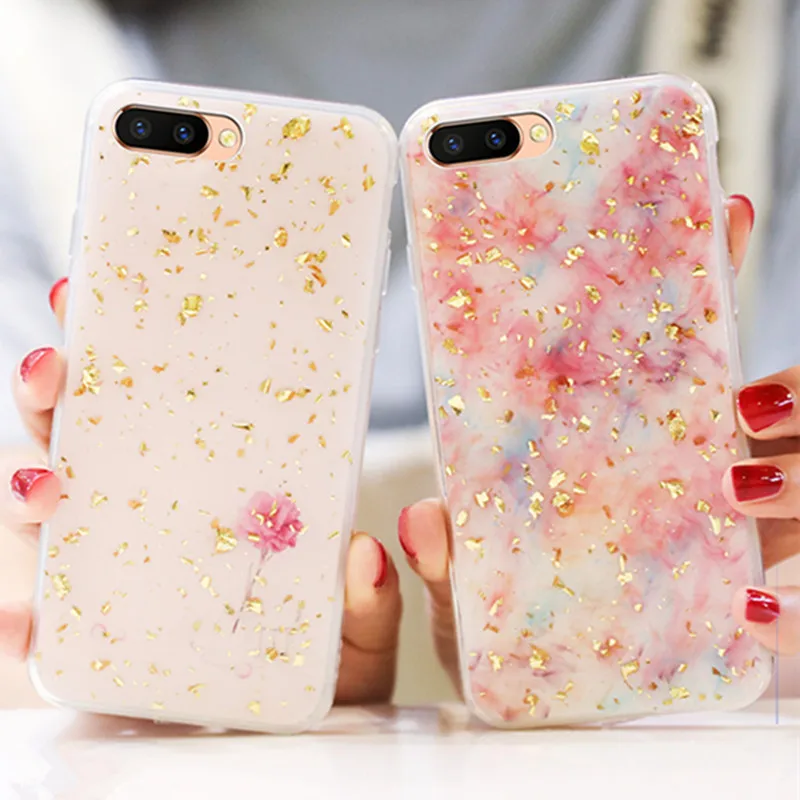 

Fashion Glitter Flashing Gold Foil Bling Marble Cases Solf Silicone Cover Case For iPhone 6 6S 7 8 Plus X 10 XS XR MAX Back Capa