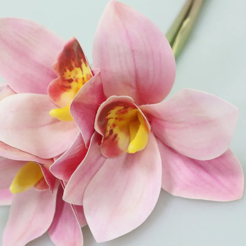 Flone Искусственный Настоящее сенсорный Cymbidium Моделирование Малый цветок орхидеи искусственные цветы, букет Свадебный дом вечерние Декор