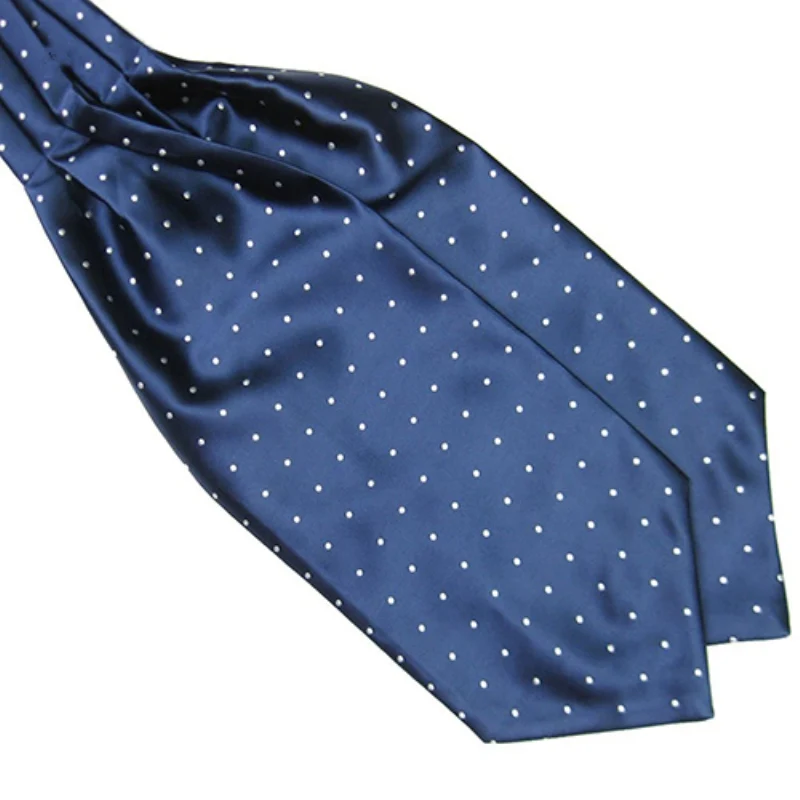 

Men's Fashion Smooth Polka Dots Print Ascot Tie Neck Tie Silk Blend Cravat