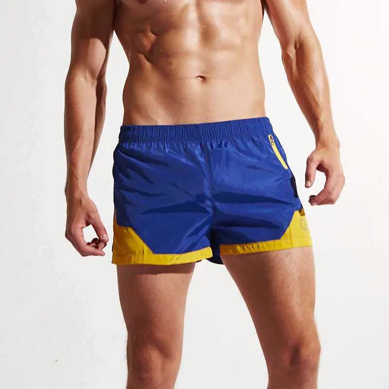 Сексуальный Мужской купальный костюм, бренд, купальный костюм для мужчин, гей, мужские купальные плавки, мужские купальные плавки, шорты, пляжная одежда, Sunga - Цвет: Blue Yellow