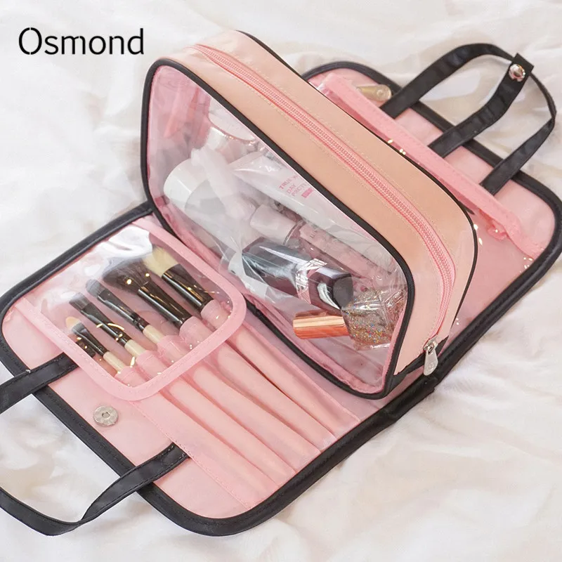Osmond Women Cosmetic Case Clear PVC Makeup Organizer Bags Girls
