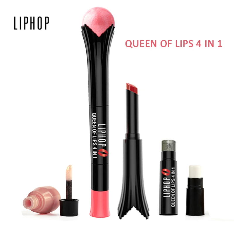 

New LIPHOP Makeup Lips Multi-functional Waterproof Long Lasting Lipstick Pencils Easy to Wear 4 in 1 Pro Brand Makeup Pen