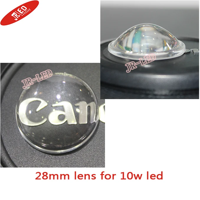 Бесплатная Доставка 10 шт. 10 Вт LED объектив 28 мм высокой 10 мм фокусировки фонарик стекла выпуклая линза, оптический стеклянные линзы