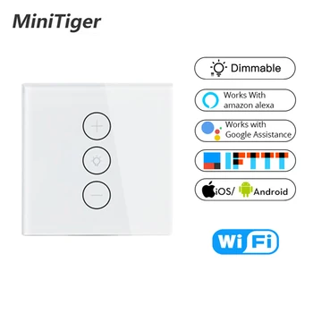

Tuya Smart Life Wifi Smart Wall Touch Light Dimmer Switch 1 Gang EU/UK Standard APP Remote Control Work with Amazon Alexa Google