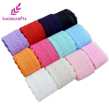 

Lucia crafts 5yards/lot 45mm soft lace ribbon DIY Embroidered Net Lace Trim Fabric For Sewing Wedding Decoration R0701