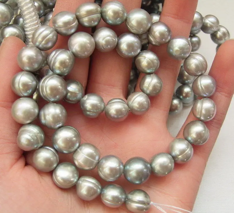 8PE02023 10 11MM Natural Grey Freshwater Pearlsin Beads from Jewelry
