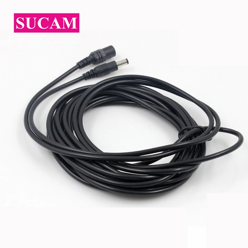 

SUCAM 2Piece DC 12V Power Extension Cable 2.1*5.5mm Male to Female Connector Cables for Led and Security CCTV Camera Accessories