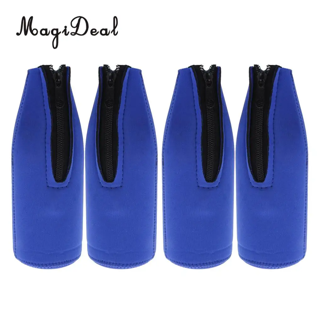 MagiDeal 4pcs/Lot Neoprene Beer Bottle Cooler Beverage Sleeve Holder Hens Night Party Favour Blue