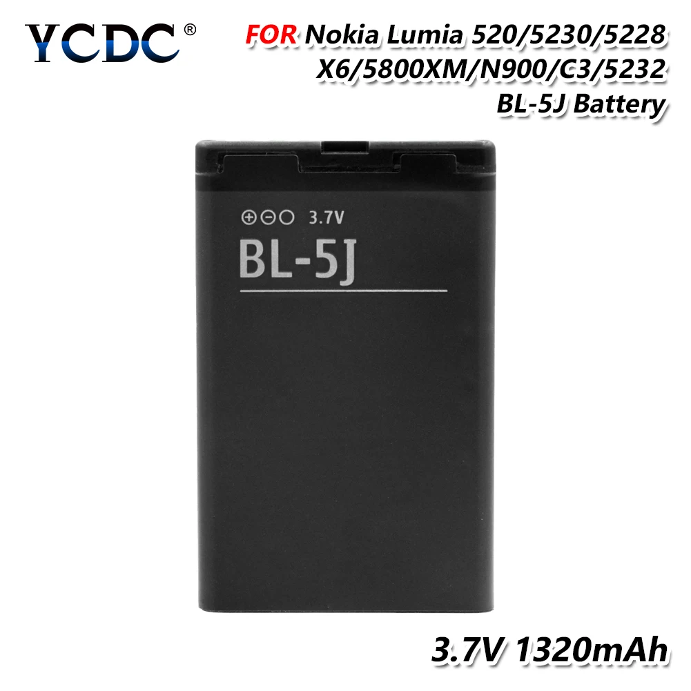 Телефон Батарея 3,7 V 1320 мА/ч, BL-5J BL 5J BL5J литий-ионный аккумулятор для Перезаряжаемые Батарея для Nokia 5228/5230/5230C/5230XM/5232/5233/5235