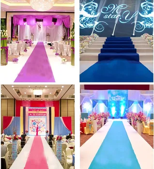 

Luxury Wedding decoration Wedding Carpet Runner Church Stage Hall Wedding Carpet Aisle Runner Mats white red pink blue 50 meters