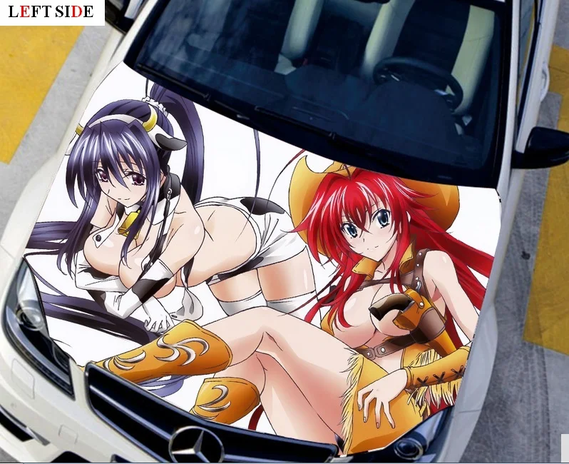 

LEFT SIDE Car Stickers Engine hood DIY Japanese Anime Sticker Highschool Cute Girls Racing Drifting Decals Festa Cartoon Show