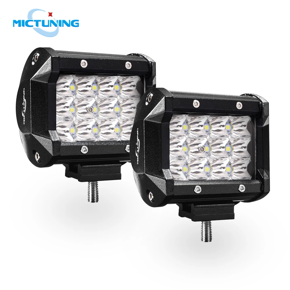 MICTUNING 4'' LED Work Light Bar 36W Triple Row Led Spot Beam for Driving Offroad Boat Tractor Truck 4WD 4x4 SUV ATV 12V 24V |