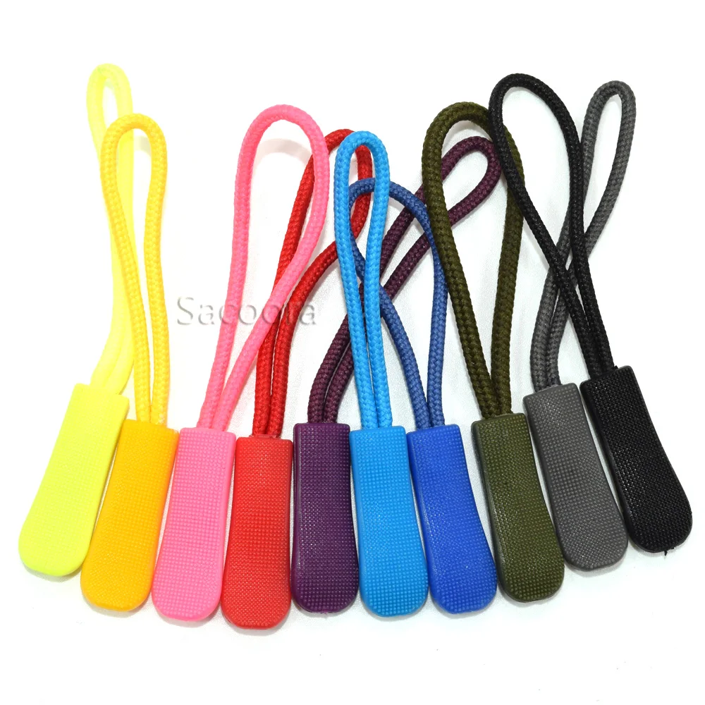 100pcs Mix Color Zipper Pulls Cord Rope Ends Lock Zip Clip Buckle For  Paracord Accessories/ Backpack/Clothing
