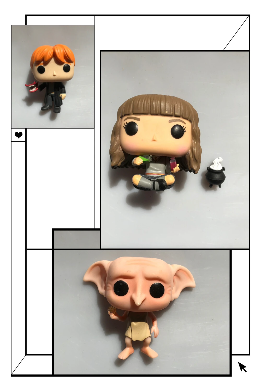 

Original Funko pop Used Harry Potter Hermione Cauldron Ron Howler Dobby Snapping Vinyl Action Figure Collectible Model Loose Toy