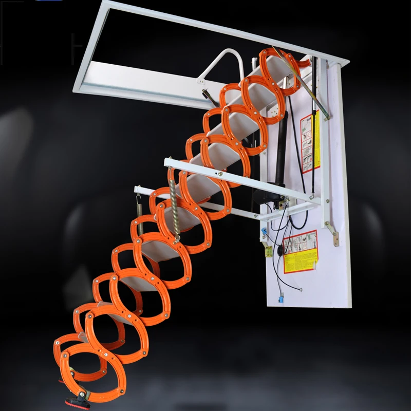 Высокое качество металла выдвижной лестницы чердак Электрический Телескопический чердак лестницы алюминиевые телескопические электрические чердак лестницы