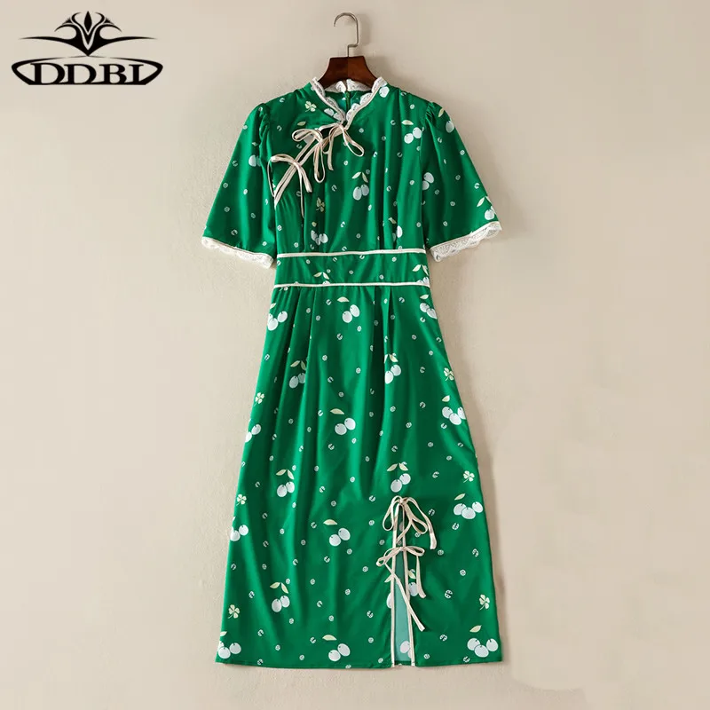 green cheongsam dress designer runway dress high quality 2018 20180526