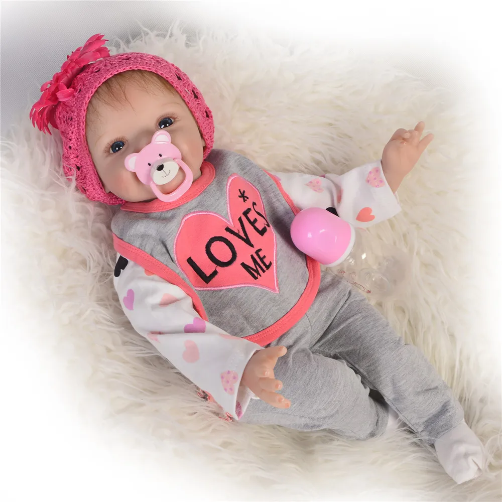 Реалистичная мягкая силиконовая кукла Reborn Baby Smile Girl для новорожденных, bebe, подарок, куклы Reborn, 22 дюйма, 55 см, детские игрушки reborn
