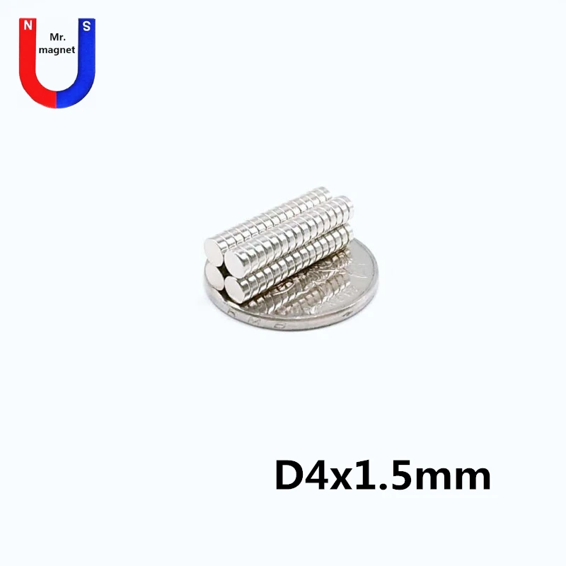 

500pcs 4x1.5 magnet disk permanent NdFeB 4x1.5mm Mini small circle magnets 4mmx1.5mm super strong neodymium mganet