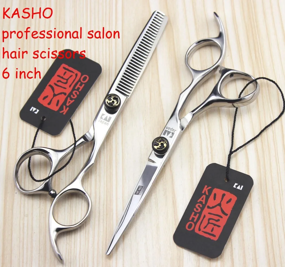 ФОТО Japan Kasho 6 Inch 9CR Professional Hair Scissors Hairdressing Barber Shear Tijeras Tesoura De Cabeleireiro Profissional Ciseaux