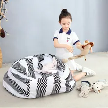 Stuffed Animal Storage Bean Bag Chair Extra Large Canvas Pouch Stripe Sofa Chair
