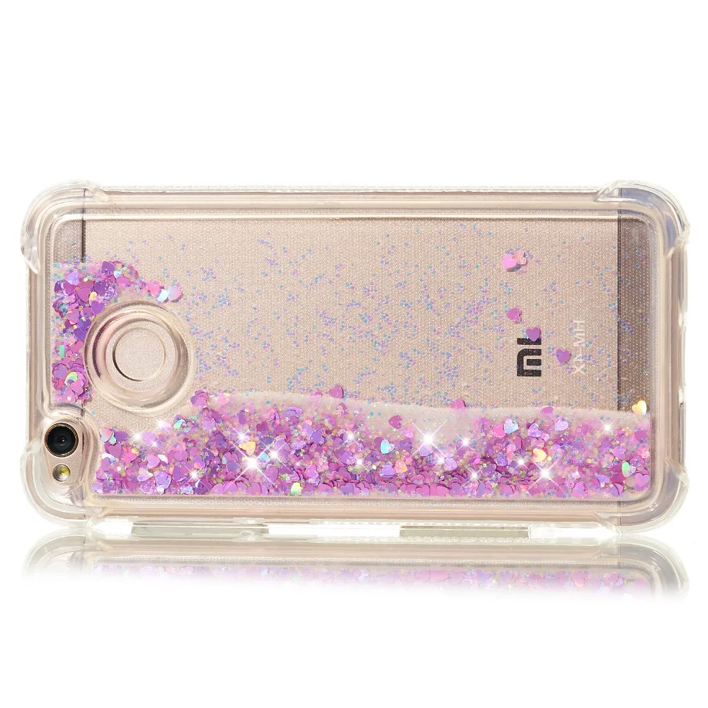 TPU Case For Xiaomi MI 5XA1 Redmi 4X Note4X Note4 5A 5 5Plus Love Heart Cover Dynamic Sand Quicksand Clear Phone Coque Fund | Мобильные