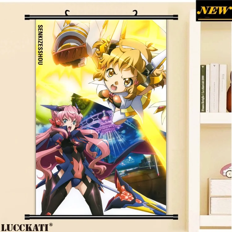 

40X60CM Senki Zesshou Symphogear hibiki tsubasa chris art cartoon anime wall picture mural scroll cloth canvas painting poster
