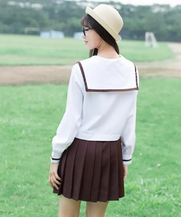 2 Цвет японский классический с длинными рукавами Сейлор униформы белый воротник Япония высокое школьная Униформа Косплэй пикантные милые девушки