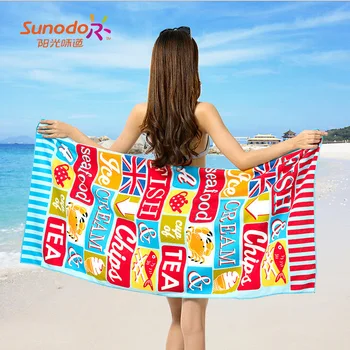 

Comfortable Adult Print Flower Microfiber Sunscreen Shawl Scarf Beach towel Quick Drying Swimming Hotel Bathrobe Towels Blanket