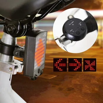 

Wireless ABS Bicycle Laser Tail Light Bike Turn Signal Remote Control Safety LED Warning Taillight USB Rechargeable Rear Light