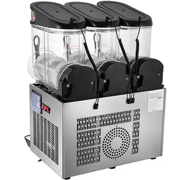 

36L SLUSHY MACHINE 12L*3 Triple-Bowl Full Size Slush Frozen Drink Machine 900W Commercial Use