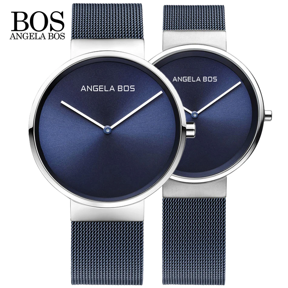 New Top Brand Lovers Watch Men Women Luxury Ultra Thin Simple Quartz Watches Stainless Steel Mesh Strap Ultra Thin Wristwatches