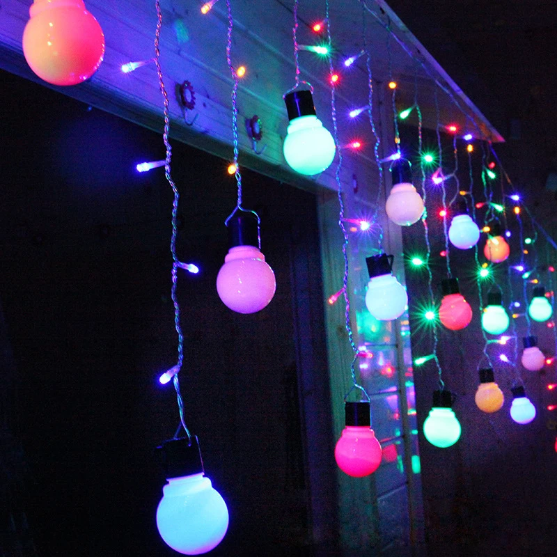 

SVELTA 2M 5CM Globe Ball Retro Garland Led Curtains Lights Decoration For Xmas Wedding Holiday Party Christmas Fairy Lights