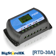PWM 30A Pantalla LCD Solar Charge Controller 12 V 24 V USB 5 V de Carga Del Panel Solar Regulador RTD-30A Y-Solar