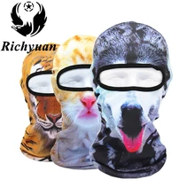 3D Балаклава для кошек, собак, животных, велосипедная, велосипедная, для сноуборда, вечерние, Skullies, бини, шлем, подкладка, зимняя шапка, теплая маска для лица для женщин и мужчин