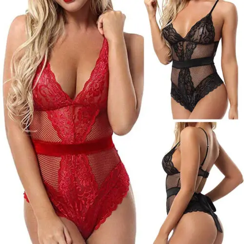 

Women Sexy Lingerie Lace Elegant Underwear Nightwear Sleepwear Bodycon Bodysuit S-XXL