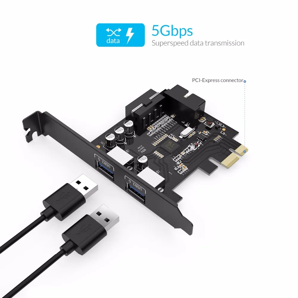 Orico Pvu32o2i Desktop Porto com Usb3.0 Pci Express Cartão Usb3.0 Hub Controlador Adaptador Cartão com 19pin Cartões para acréscimos - Imagem 5