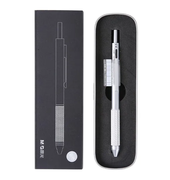 M& G полностью металлический Многофункциональный механический карандаш, автоматическая ручка для рисования и печати, офисные и школьные принадлежности - Цвет: 1pcs silver