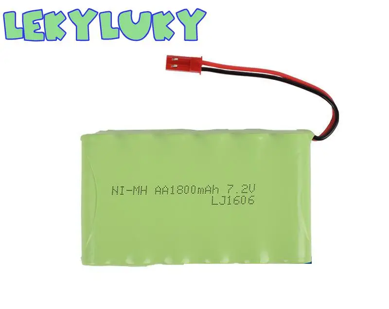 LEKYLUKY 7.2V 1800mah Ni-MH battery with JST plug for RC car RC tank RC boat RC truck