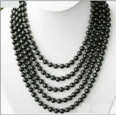 

Free Shipping>>new hotAA+ 6-7mm TAHITIAN BLACK PEARL NECKLACE 100 INCH