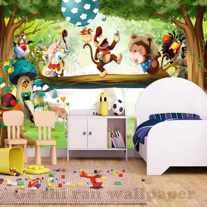 

Custom 3D Mural Wallpaper children Room wall covering Wallpaper Woodland animated cartoons 3D kid Photo Wallpaper Home Decor