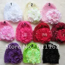 100 шт. Размер: 14-15 см корейский шелк шапка для волос, капот, большой цветок пион+ шляпа 10 цветов Топ