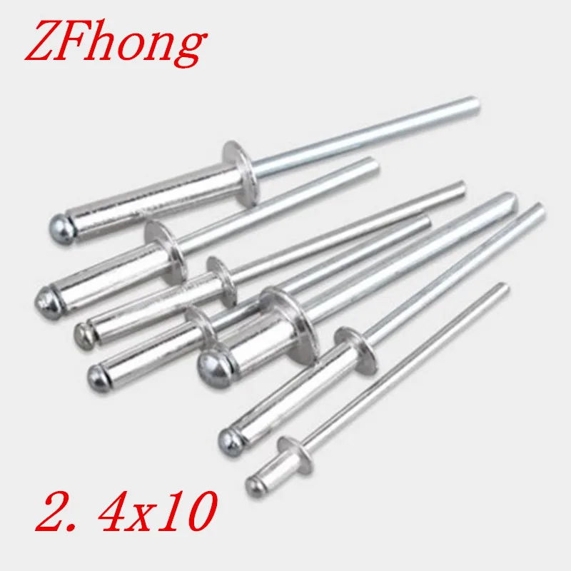 100pcs m2.4*10 2.4mm aluminum pop rivet blind rivetin Rivets from Home