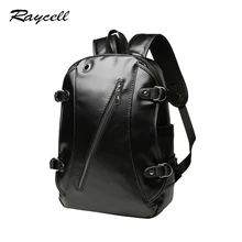 Venta caliente de Cuero de la Marca de Moda Masculina Mochila Informal Mochilas Portátiles Bolsa de Viaje de 15.6 Pulgadas Vintage Para Hombre Multifuncional Mochila