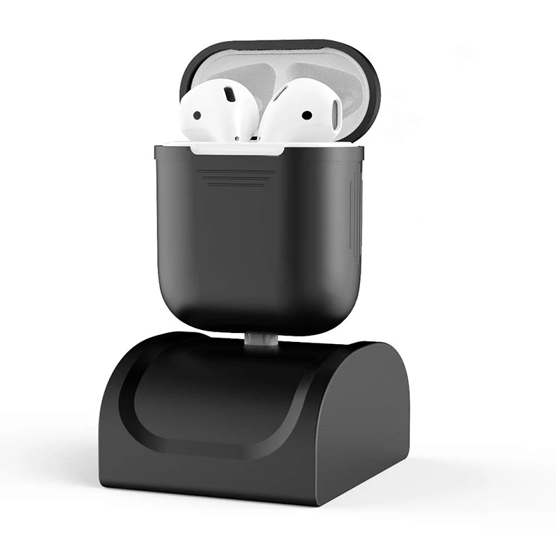 سيليكون جهاز شحن محطة ل Airpods سطح المكتب قاعدة شحن منضدة كابل منظمة حامل ل Airpods سلسلة 1 2