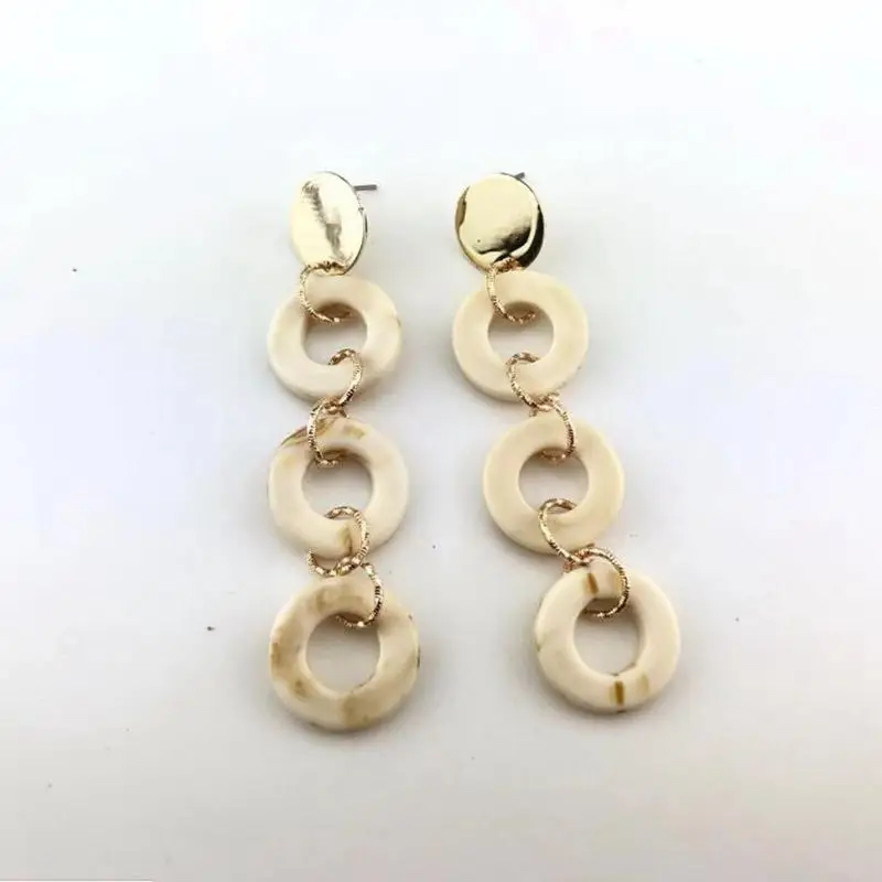 

Geometric Round Acrylic Long Earrings For Women Fashion Jewelry