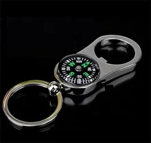 High quality portable compass rangefinder Mini Compass+keychain+OpenerMultifunctional outdoor travel  Hiking Metal Carabiner