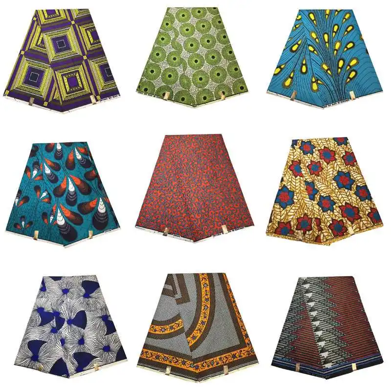 Нигерийская Анкара африканская полиэфирная восковая ткань tissu воск высокого качества 6 ярдов африканская ткань для вечерние платье