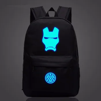 

Iron Man Cool Night Lumious Backpack Boys Girls School Bags For Teenagers Oxford Backpacks Travel Bags