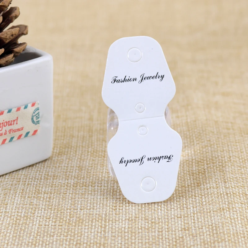 

Wholesale 1000Pcs/lot 3x7cm White Paper Cards Jewelry Necklace Card Favor Necklaces Display Packaging Cards Can Custom Logo
